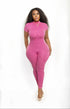 Cargo Backless Jumpsuit Pink
