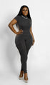 Cargo Backless Jumpsuit Grey/Black