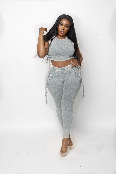 Corset Legging's Set Light Blue