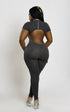 Cargo Backless Jumpsuit Grey/Black