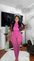 Cargo Backless Jumpsuit Pink